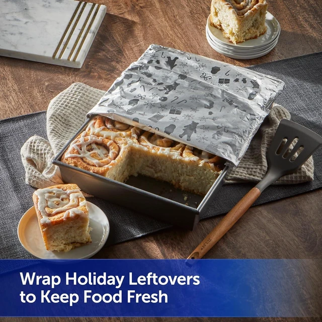 Alt view image 4 of 5 - Reynolds Wrap Fun Foil, Embossed Aluminum Foil Roll, Features a Limited-Edition Holiday Pattern for Wrapping Food Gifts and Covering Holiday Dishes, 8.33 Yards X 12 Inches, 25 Sq. Ft.