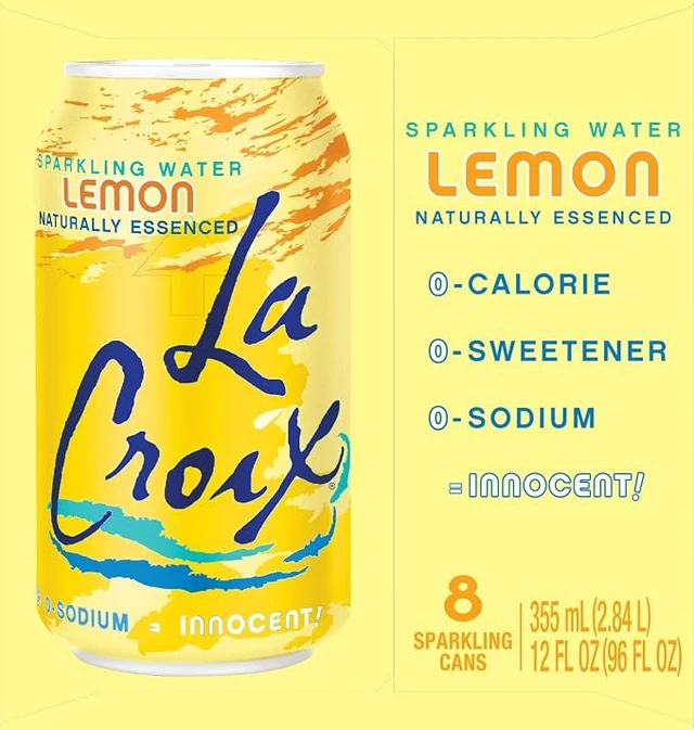 Alt view image 4 of 6 - La Croix Sparkling Water, Lemon 8pk, 12 Fl Oz (pack of 8)