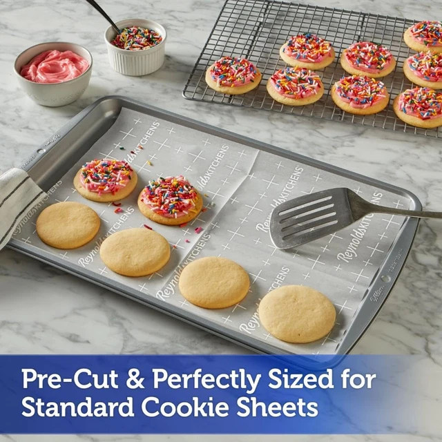 Alt view image 5 of 6 - Reynolds Kitchens Pre-Cut Parchment Paper Cookie Baking Sheets, 22ct