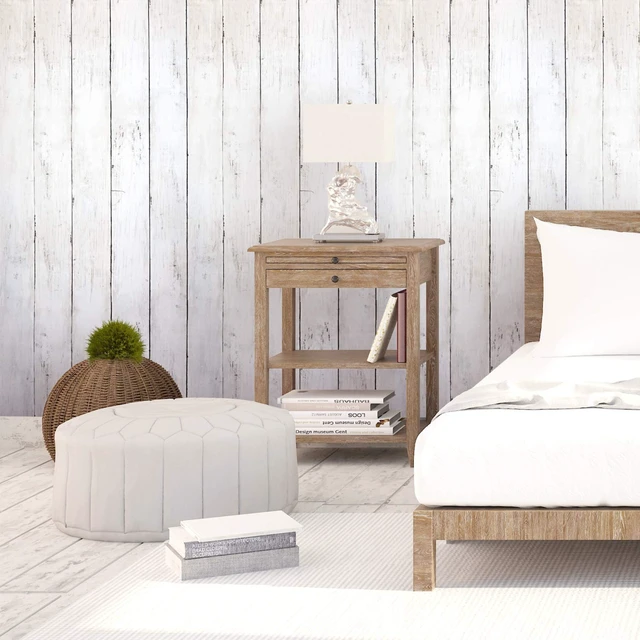 Alt view image 6 of 7 - CiCiwind Peel and Stick Wallpaper Wood Contact Paper White Shiplap Wall Paper Peel and Stick Modern Rustic Wood Removable Waterproof Self Adhesive Wallpapers for Cabinets Bedroom Bathroom 78.7"x17.7"