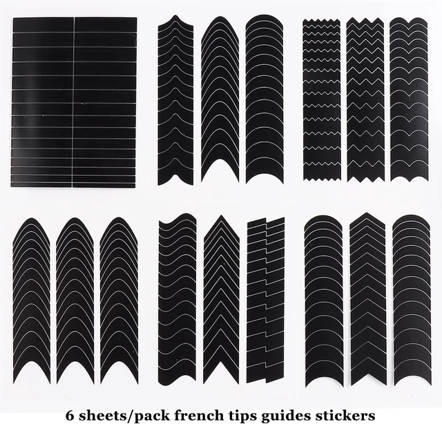 Alt view image 2 of 6 - Fcozpjk French Tip Nail Stickers 6 Sheets French Tips Guides Tool