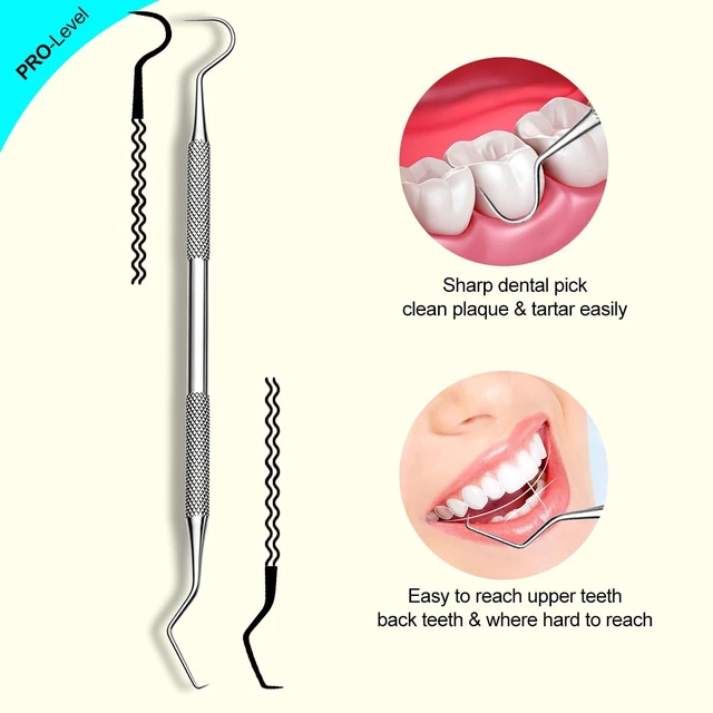 Alt view image 3 of 7 - G.CATACC Metal Dental Pick Tooth Scraper Plaque Tartar Remover Tool