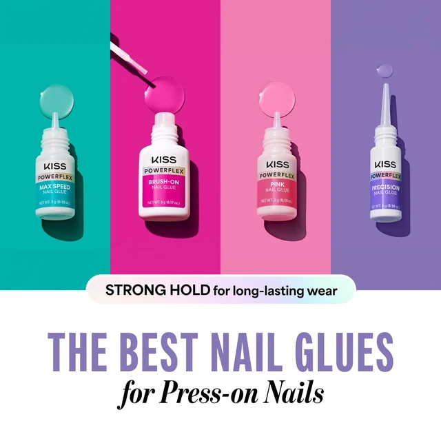Alt view image 6 of 7 - Kiss PowerFlex Precision Nail Glue for Press Ons, Kits, Tips & Wraps, 0.10 oz, Ultra Strong Bond, Fast Drying Adhesive, Instantly Repairs Cracks, Splits & Breaks, Extended Nozzle for Precision