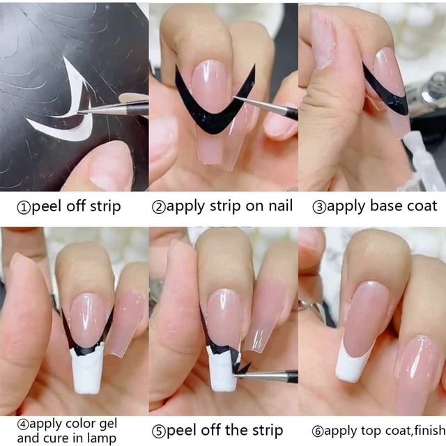 Alt view image 3 of 6 - Fcozpjk French Tip Nail Stickers 6 Sheets French Tips Guides Tool