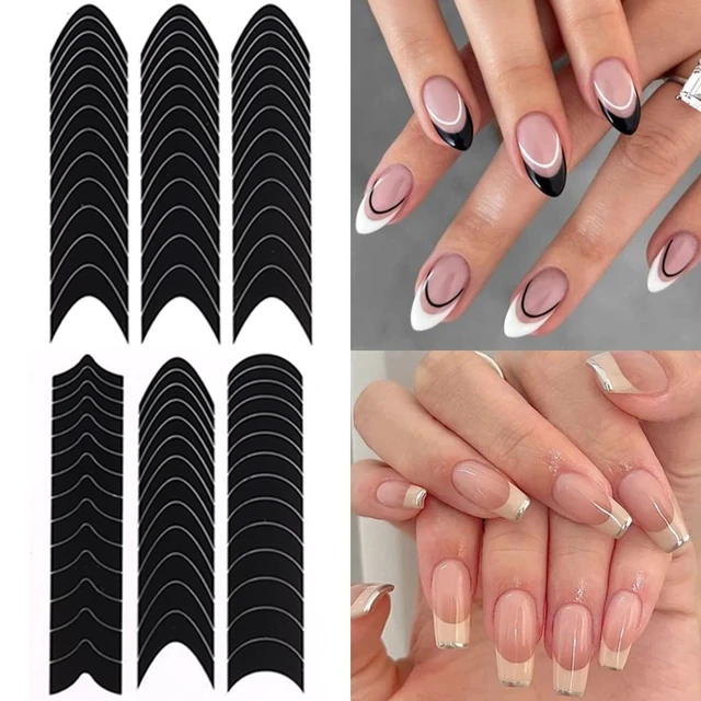 Alt view image 6 of 6 - Fcozpjk French Tip Nail Stickers 6 Sheets French Tips Guides Tool