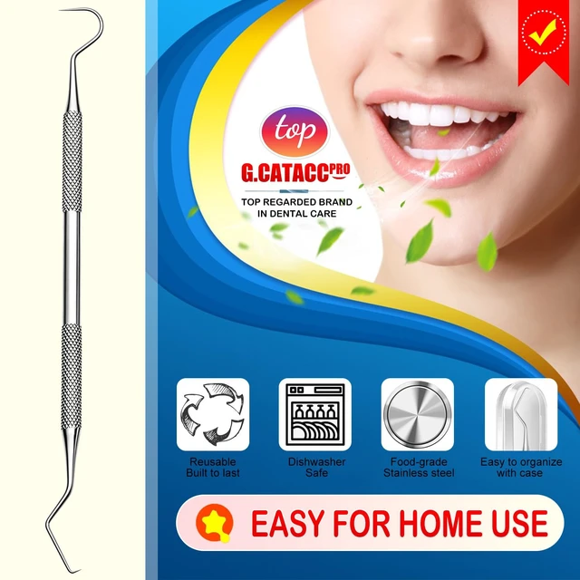 Alt view image 6 of 7 - G.CATACC Metal Dental Pick Tooth Scraper Plaque Tartar Remover Tool