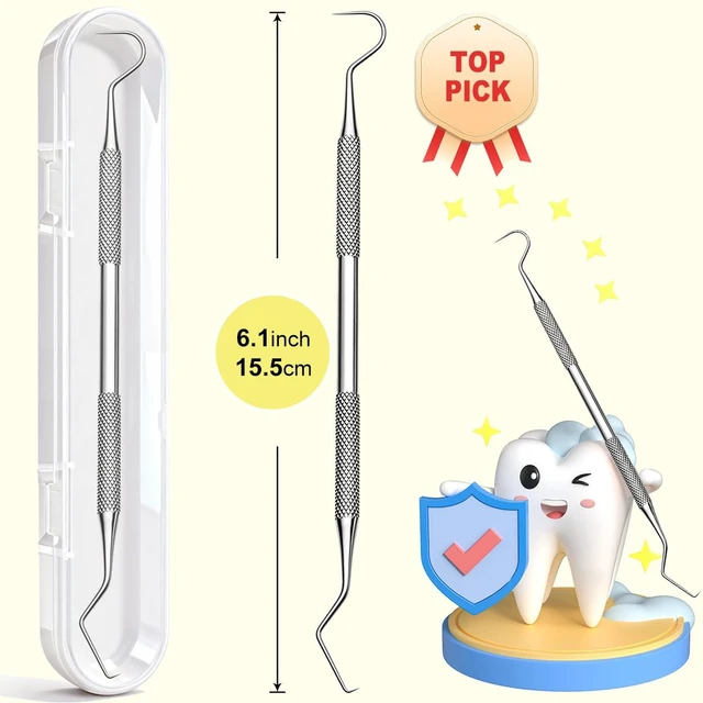 Alt view image 7 of 7 - G.CATACC Metal Dental Pick Tooth Scraper Plaque Tartar Remover Tool