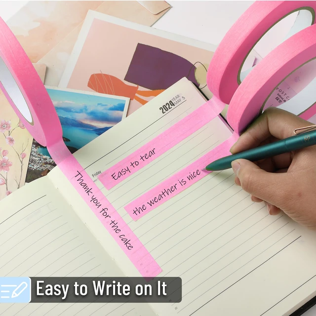 Alt view image 3 of 7 - Mr. Pen- Pink Masking Tape, 0.6 Inch Wide, 3 Rolls, 3 x 55 Yards, Pink