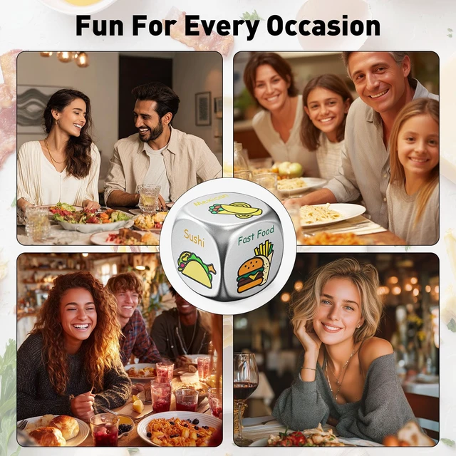 Alt view image 4 of 7 - Stocking Stuffers for Men Women - 0.6" Tiny Date Night Food Decision Dice