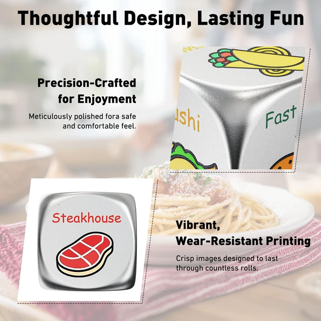 Alt view image 5 of 7 - Stocking Stuffers for Men Women - 0.6" Tiny Date Night Food Decision Dice