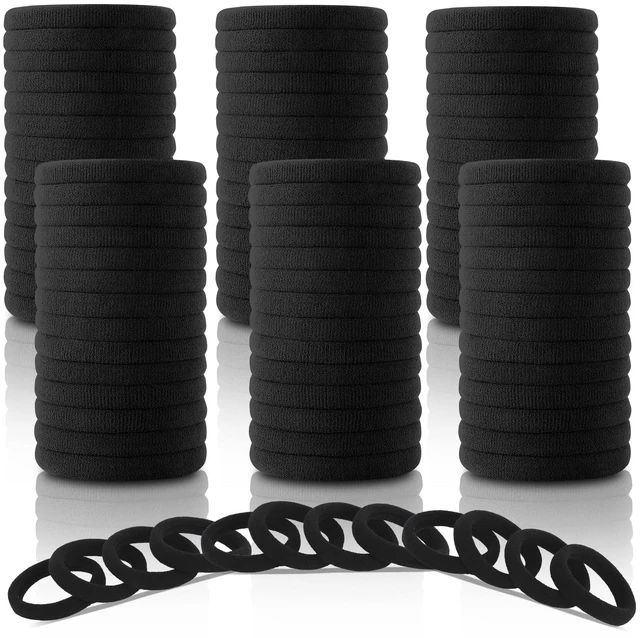Alt view image 2 of 7 - 120PCS Black Hair Ties for Women Girls, Elastic Hair Bands Ponytail Holders
