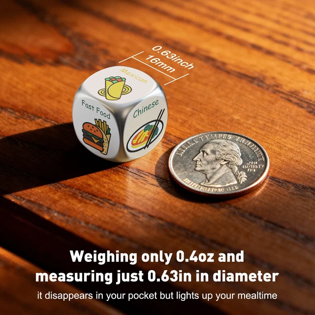Alt view image 6 of 7 - Stocking Stuffers for Men Women - 0.6" Tiny Date Night Food Decision Dice