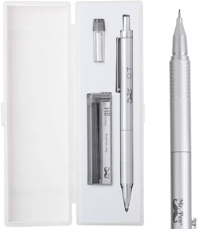 Main image of Mr. Pen - 0.7mm Mechanical Pencil with Case, Metal Drawing Pencils