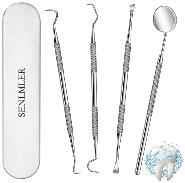 Main image of Dental Tools, Professional Plaque Remover Teeth Cleaning Tool Kit, Stainless Steel Dental Pick Tartar Scraper Tooth Cleaner, Oral Care Hygiene Set for Dentist Personal Pets with Storage Box
