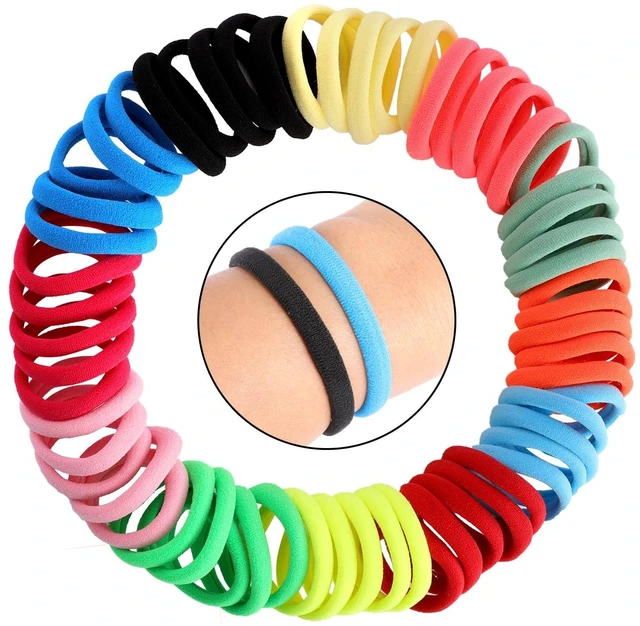 Alt view image 7 of 7 - 120PCS Black Hair Ties for Women Girls, Elastic Hair Bands Ponytail Holders
