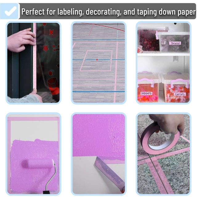 Alt view image 5 of 7 - Mr. Pen- Pink Masking Tape, 0.6 Inch Wide, 3 Rolls, 3 x 55 Yards, Pink
