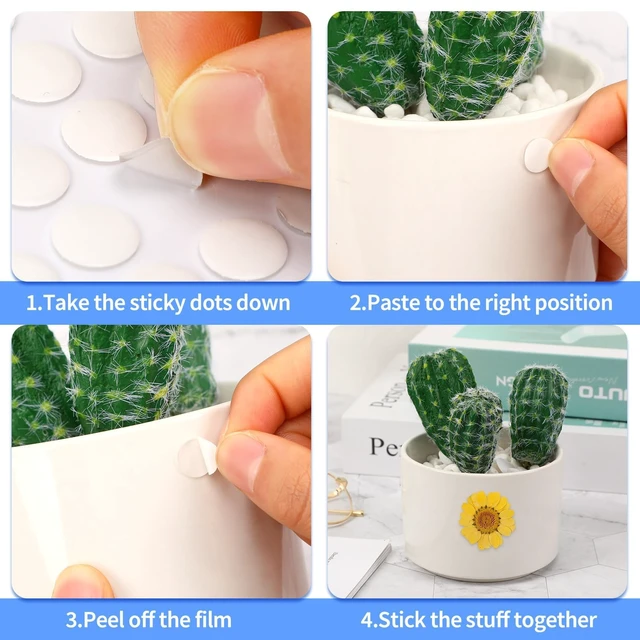 Alt view image 4 of 7 - JUNEBRUSHS 350 Pieces Double Sided Sticky Dots, Sticky Tack for Wall Hanging Removable Poster Putty Clear Round Putty No Trace Adhesive Sticky Putty for Balloon Craft DIY Art Office Supplies (6 mm)
