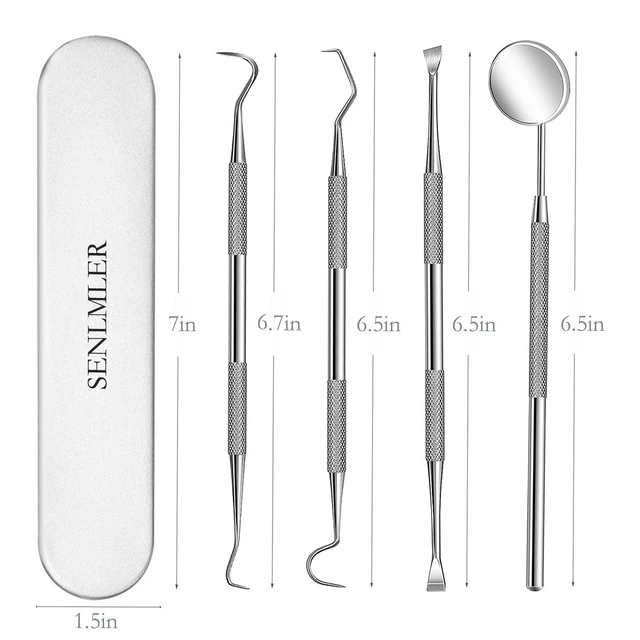 Alt view image 7 of 7 - Dental Tools, Professional Plaque Remover Teeth Cleaning Tool Kit, Stainless Steel Dental Pick Tartar Scraper Tooth Cleaner, Oral Care Hygiene Set for Dentist Personal Pets with Storage Box