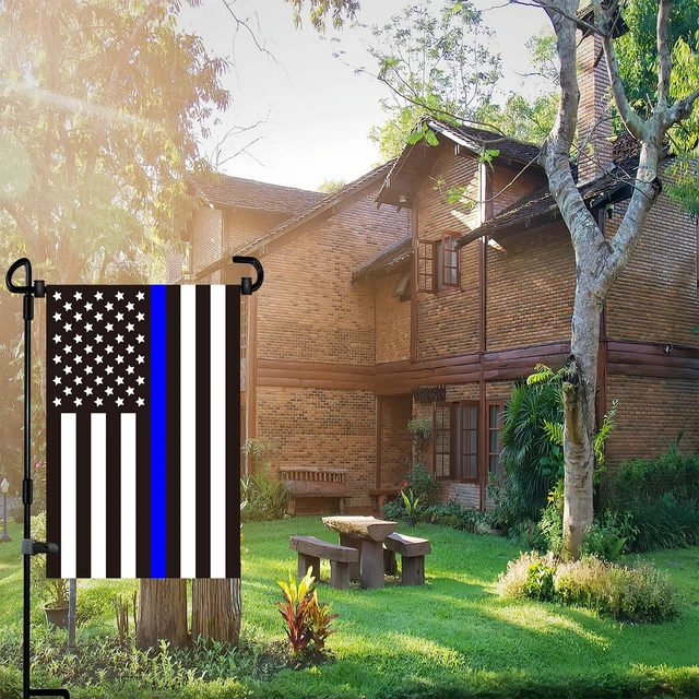 Alt view image 3 of 7 - Garden Flag Stand Premium Garden Flag Pole Holder for All Seasons Yard Flags Metal Powder-Coated Weather-Proof Paint with 2 Stoppers and 1 Anti-Wind Clips