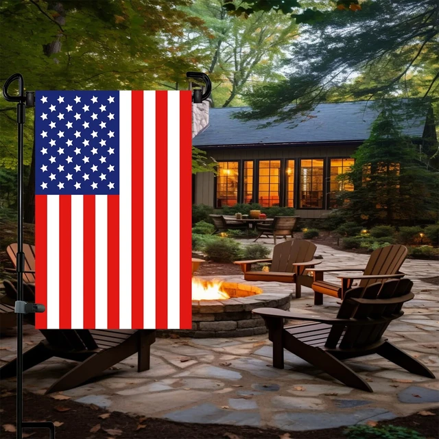 Alt view image 4 of 7 - Garden Flag Stand Premium Garden Flag Pole Holder for All Seasons Yard Flags Metal Powder-Coated Weather-Proof Paint with 2 Stoppers and 1 Anti-Wind Clips
