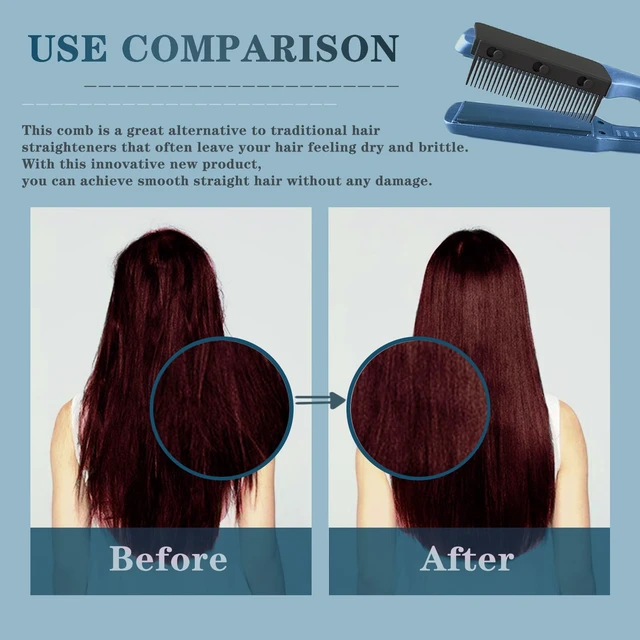 Alt view image 5 of 7 - Flat Iron Attachment, Removable Hair Straightener, The Comb for Flat Iron for Black Hair, Professional or Home Use Compact Straightening Styling Tool (Black)