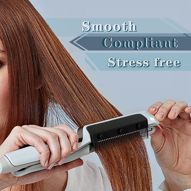 Alt view image 7 of 7 - Flat Iron Attachment, Removable Hair Straightener, The Comb for Flat Iron for Black Hair, Professional or Home Use Compact Straightening Styling Tool (Black)