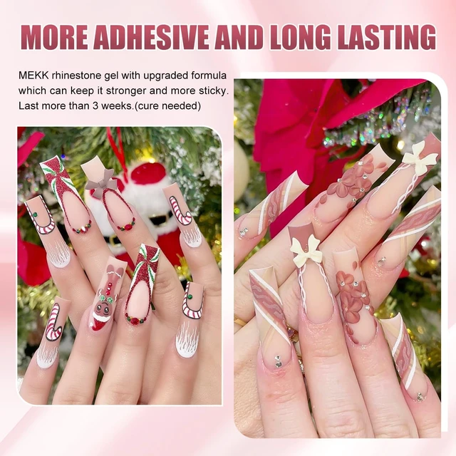 Alt view image 7 of 7 - MEKK No Wipe Super Strong Rhinestone Glue for Nails, 15g Nail Charm Glue