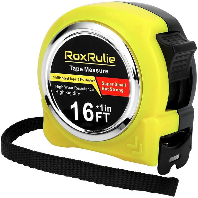 Main image of Tape Measure with Fractions 1/8, Measuring Tape 16 FT, 1 Inch/25mm Wide Blade Measurement Tape, Easy Read, Small, Local Design with Fractional Read, Great for Around the House and Carpenter
