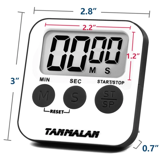 Alt view image 3 of 4 - Tanmalan Kitchen Timer for Cooking Loud Alarm, Large Display, Auto Memory Loud Alarm, Large Display,Big Button,for Kids for Teacher Classroom Must Haves,Count Down-up,Easy to use (6.0-Grey)