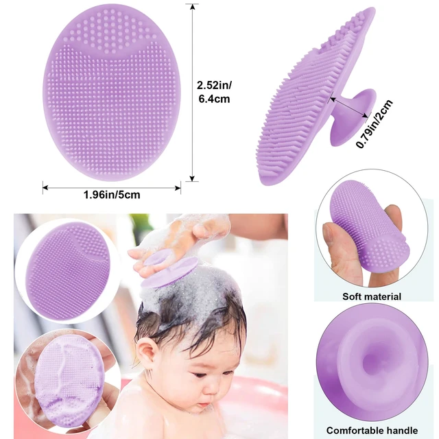 Alt view image 7 of 7 - Baby Hair Brush and Purple Cradle Cap Brush Set for Newborns and Toddlers, Wooden Baby Hair Brush Set with Soft Goat Bristle, Baby Hair Care Kit 2PCS