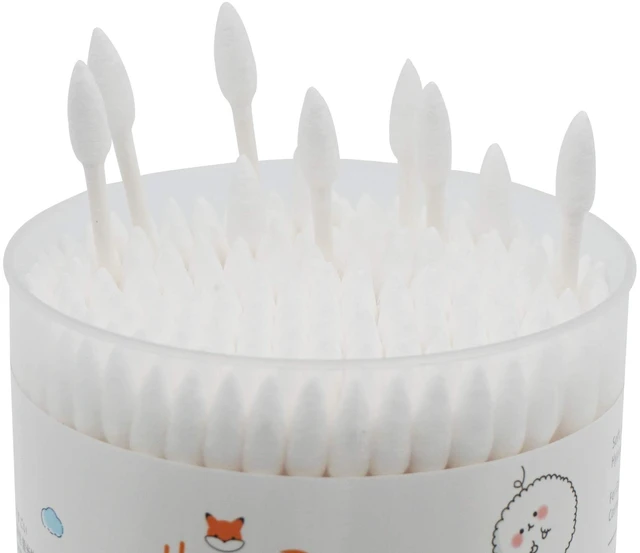 Alt view image 3 of 7 - Cotton Swabs Precision Pointed - 200 Count Pointy Organic Cotton Buds Double Side Tightly Wrapped Cotton Tips Paper Stick Soft Gentle Lint-Free Cruelty-Free, Pointy & Round (White)