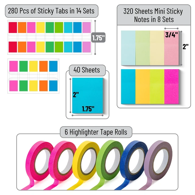 Alt view image 2 of 7 - Mr. Pen- Small Sticky Notes Set, Index Tabs, Highlighter Tape