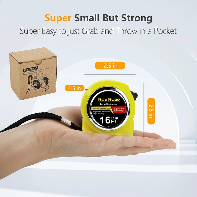 Alt view image 5 of 7 - Tape Measure with Fractions 1/8, Measuring Tape 16 FT, 1 Inch/25mm Wide Blade Measurement Tape, Easy Read, Small, Local Design with Fractional Read, Great for Around the House and Carpenter
