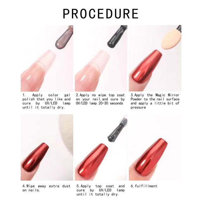 Alt view image 5 of 5 - Metallic Mirror Red Chrome Nail Powder for Christmas DIY Nail Art