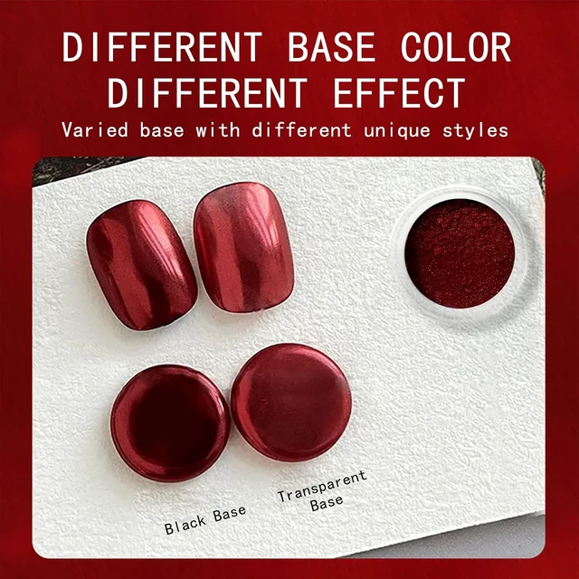 Alt view image 4 of 5 - Metallic Mirror Red Chrome Nail Powder for Christmas DIY Nail Art