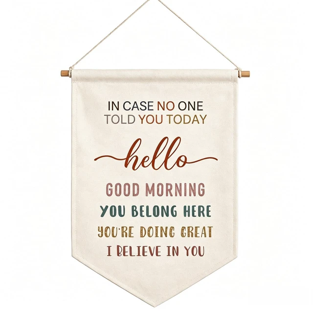 Main image of OFlyDesigns Classroom Wall Hanging Banner Gift Teacher Sign Boho Classroom Decor Fabric Hanging Banner School Wall Hanging Decor Kids Quote Decor Nursery Flay Wall Display Banners (In Case No)