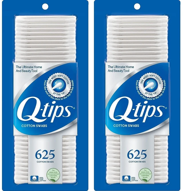 Main image of Q-tips Cotton Swabs For Hygiene and Beauty Care Original Cotton Swab Made With 100% Cotton 625 Count (Pack of 2)