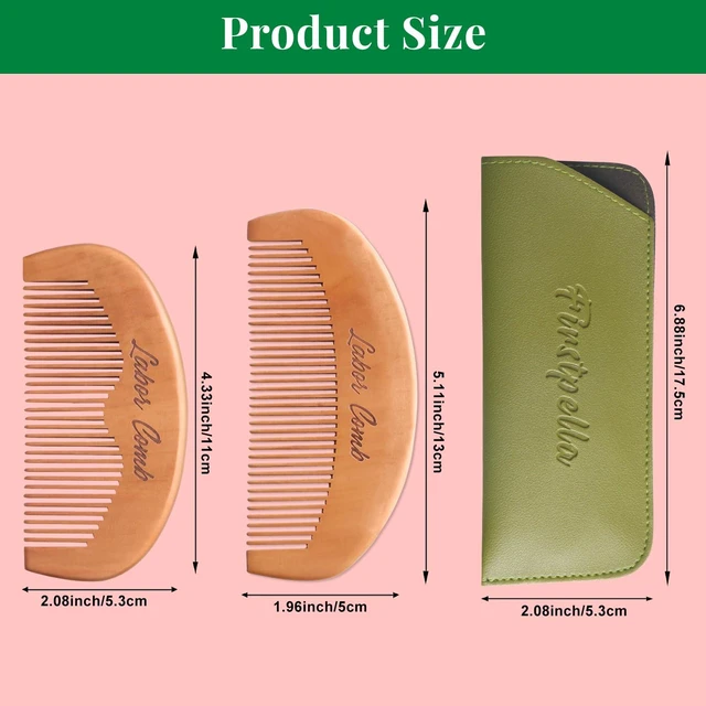 Alt view image 2 of 7 - 2Pcs Birthing Comb for Women Labor,Wooden Birth Labor Comb for Labor and Delivery Essentials,Natural Wood Combs for Labor Pain Relief,Labor Combs for Pregnant Women Pregnancy Contraction Moms