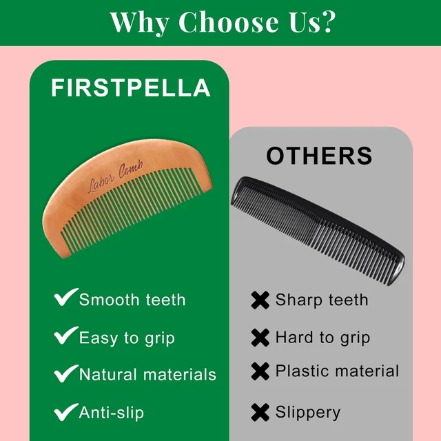 Alt view image 7 of 7 - 2Pcs Birthing Comb for Women Labor,Wooden Birth Labor Comb for Labor and Delivery Essentials,Natural Wood Combs for Labor Pain Relief,Labor Combs for Pregnant Women Pregnancy Contraction Moms