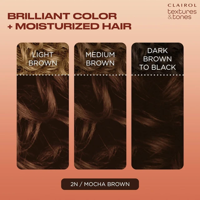 Alt view image 3 of 7 - Clairol Textures & Tones Permanent Hair Dye, 2N Mocha Brown | Pack of 1