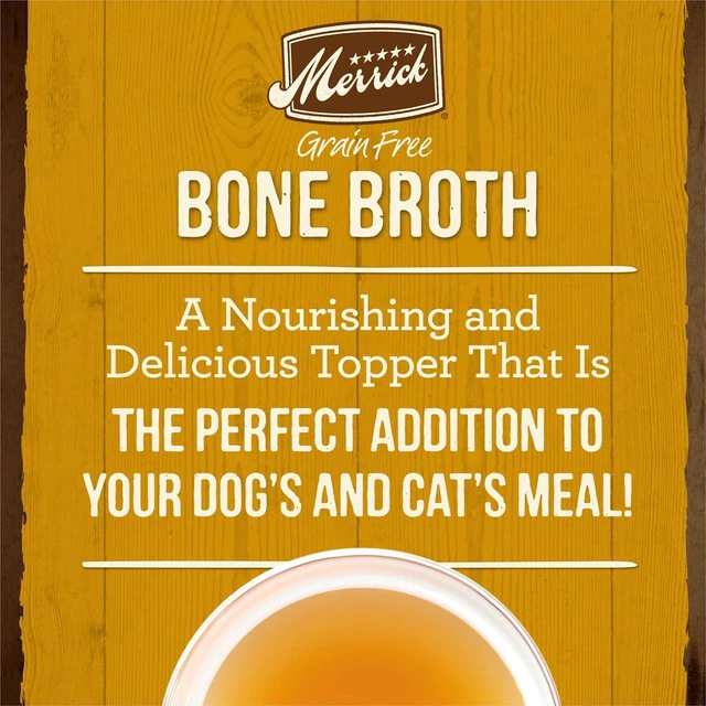 Alt view image 6 of 7 - Merrick Grain Free Chicken Bone Broth Dog and Cat Food Topper, 7 oz Pouch