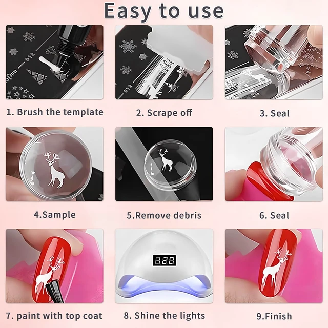 Alt view image 2 of 5 - French Tip Tool,Nail Art Stamper Kit with Nail Art Brushes for DIY together,Home Manicure Starter Tool Salon(17 PCS)