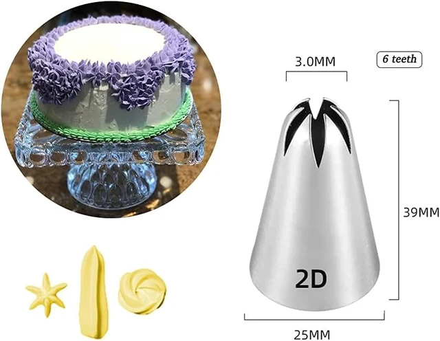 Alt view image 4 of 6 - 1M 2D 2F Piping Tips Set, Large Icing Tips for Cake Rosettes & Flowers