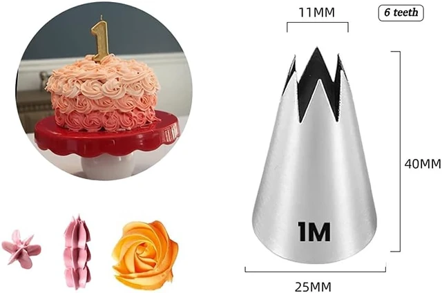 Alt view image 2 of 6 - 1M 2D 2F Piping Tips Set, Large Icing Tips for Cake Rosettes & Flowers