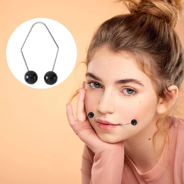 Alt view image 3 of 7 - 2pcs Natural Dimple Maker for Cheeks, Black Facial Muscle Dimple Trainer Shaper, Facial Exerciser Tools for Beautiful Smile