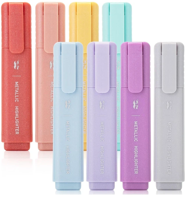 Main image of Mr. Pen- Glitter Highlighters, 8 Pack, Metallic Colors