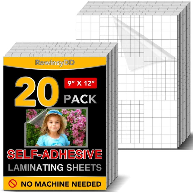 Main image of RowinsyDD 20 PCS Self Laminating Sheets, Self Adhesive Laminating Sheets