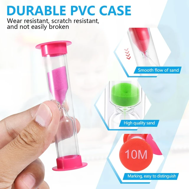 Alt view image 3 of 7 - Sand Timer, KISEER 6 Pcs Colorful Hourglass Sandglass Sand Clock Timers Set 30sec / 1min / 2mins / 3mins / 5mins / 10mins for Brushing Children's Teeth, Cooking, Game, School, Office