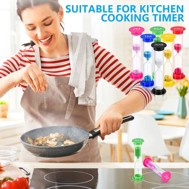Alt view image 6 of 7 - Sand Timer, KISEER 6 Pcs Colorful Hourglass Sandglass Sand Clock Timers Set 30sec / 1min / 2mins / 3mins / 5mins / 10mins for Brushing Children's Teeth, Cooking, Game, School, Office