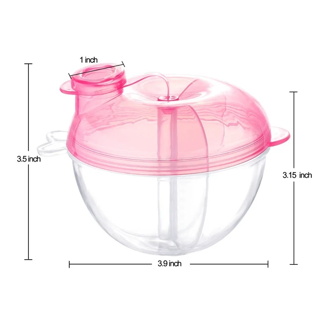 Alt view image 2 of 6 - Accmor Baby Formula Dispenser for On-the-Go Feedings, Three-Compartment Non-Spill Formula Container to Go, Snack Milk Powder Dispenser for Traveling with Infant Toddler, Pink